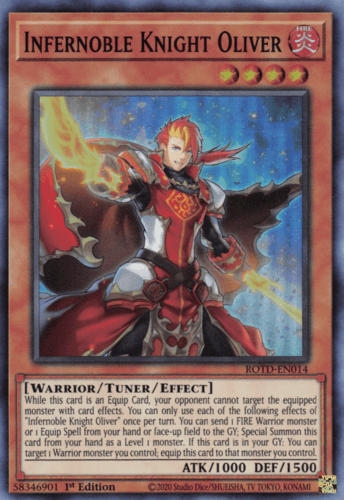 Infernoble Knight Oliver - ROTD-EN014 Super Rare 1st Edition