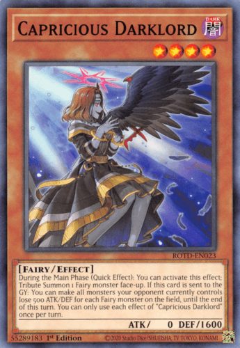 Capricious Darklord - ROTD-EN023 Common 1st Edition
