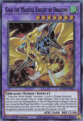 Gaia the Magical Knight of Dragons - ROTD-EN037 Super Rare 1st Edition