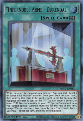 "Infernoble Arms - Durendal" - ROTD-EN053 Ultra Rare 1st Edition