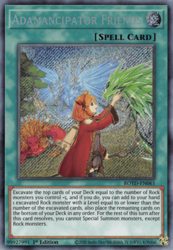Adamancipator Friends - ROTD-EN061 Secret Rare 1st Edition