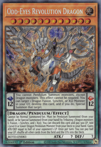 Odd-Eyes Revolution Dragon - ROTD-EN083 Secret Rare 1st Edition