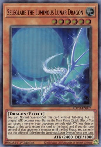 Seleglare the Luminous Lunar Dragon - ROTD-EN087 Ultra Rare 1st Edition