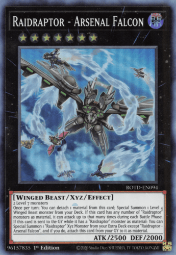 Raidraptor - Arsenal Falcon - ROTD-EN094 Super Rare 1st Edition