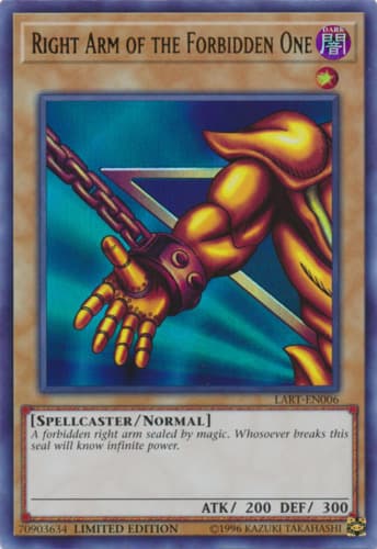 Right Arm of the Forbidden One - RP01-EN019 Rare Unlimited