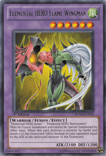 Elemental HERO Flame Wingman - RYMP-EN016 Rare 1st Edition