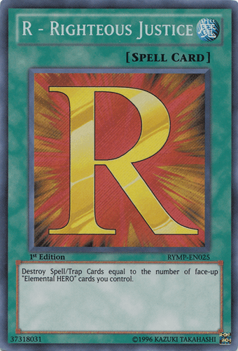 R - Righteous Justice - RYMP-EN025 Secret Rare 1st Edition