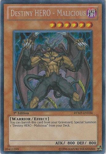 Destiny HERO - Malicious - RYMP-EN034 Secret Rare Unlimited