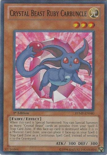 Crystal Beast Ruby Carbuncle - RYMP-EN040 Super Rare 1st Edition