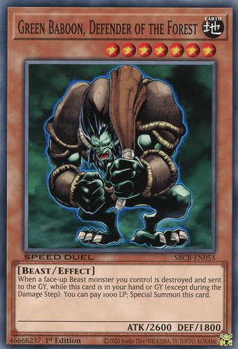 Green Baboon, Defender of the Forest - SBCB-EN053 Common 1st Edition