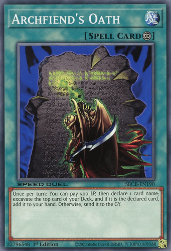 Archfiend's Oath - SBCB-EN190 Common 1st Edition