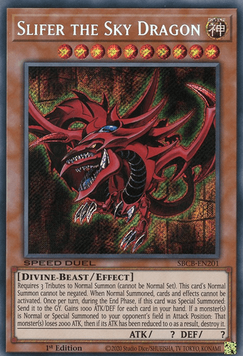 Slifer the Sky Dragon - SBCB-EN201 Secret Rare 1st Edition