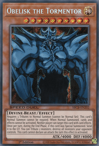 Obelisk the Tormentor - SBCB-EN202 Secret Rare 1st Edition