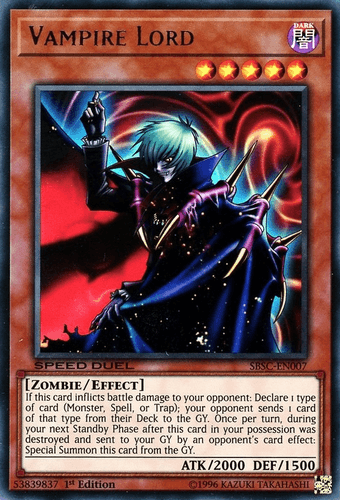 Vampire Lord - SBSC-EN007 Ultra Rare 1st Edition