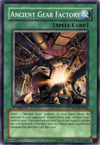 Ancient Gear Factory - SD10-EN021 Common 1st Edition