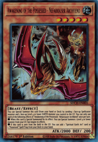 Awakening of the Possessed - Nefariouser Archfiend - SDCH-EN005 Ultra Rare 1st Edition