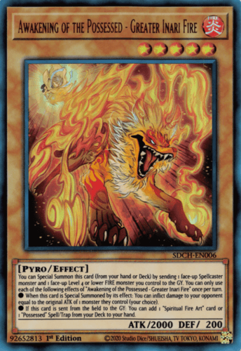 Awakening of the Possessed - Greater Inari Fire - SDCH-EN006 Ultra Rare 1st Edition