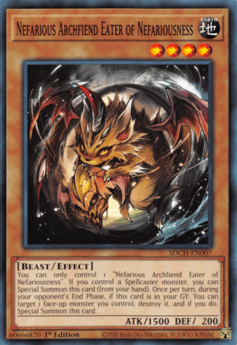 Nefarious Archfiend Eater of Nefariousness - SDCH-EN007 Common 1st Edition