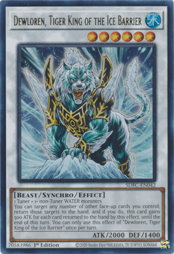 Dewloren, Tiger King of the Ice Barrier - SDFC-EN042 Ultra Rare 1st Edition
