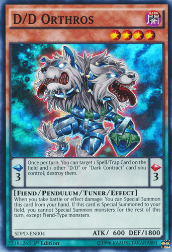 D/D Orthros - SDPD-EN004 Super Rare 1st Edition