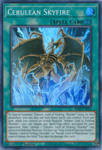 Cerulean Skyfire - SDSA-EN019 Super Rare 1st Edition