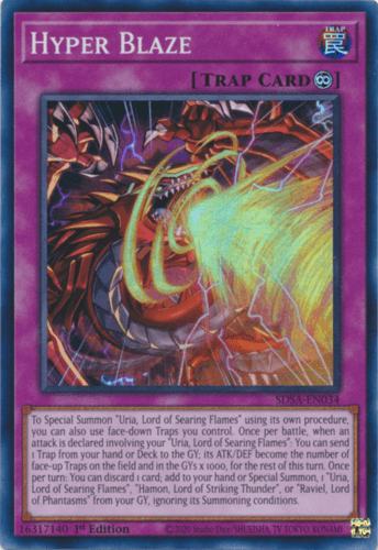 Hyper Blaze - SDSA-EN034 Super Rare 1st Edition