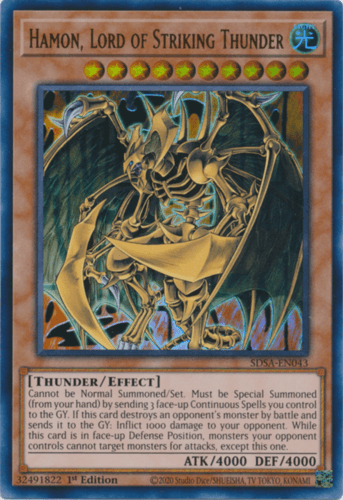 Hamon, Lord of Striking Thunder - SDSA-EN043 Ultra Rare 1st Edition