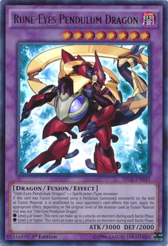 Rune-Eyes Pendulum Dragon - SECE-EN045 Ultra Rare 1st Edition