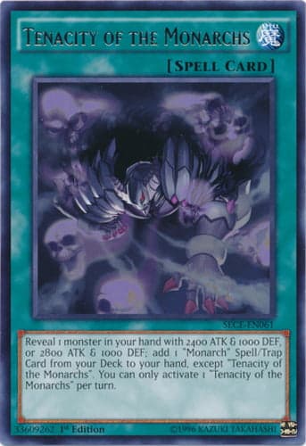 Tenacity of the Monarchs - SECE-EN061 Rare 1st Edition