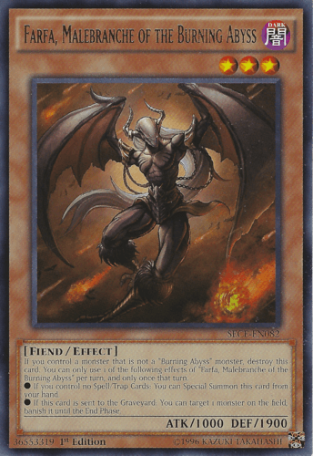 Farfa, Malebranche of the Burning Abyss - SECE-EN082 Rare 1st Edition