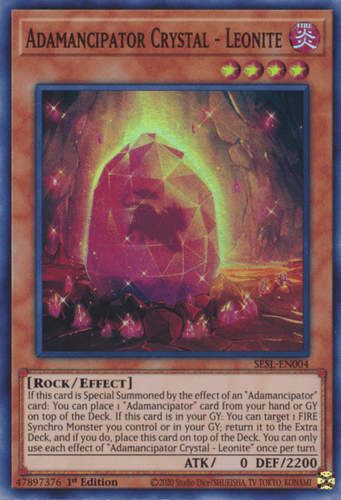 Adamancipator Crystal - Leonite - SESL-EN004 Super Rare 1st Edition