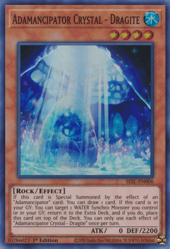 Adamancipator Crystal - Dragite - SESL-EN006 Super Rare 1st Edition