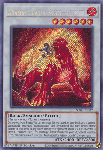 Adamancipator Risen - Leonite - SESL-EN007 Secret Rare 1st Edition