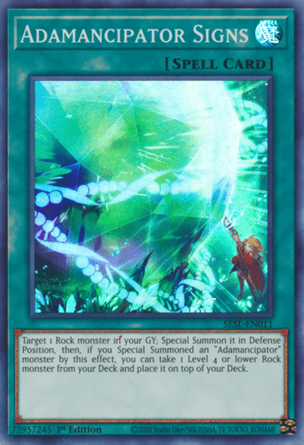 Adamancipator Signs - SESL-EN011 Super Rare 1st Edition