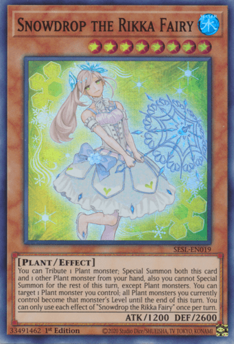 Snowdrop the Rikka Fairy - SESL-EN019 Super Rare 1st Edition