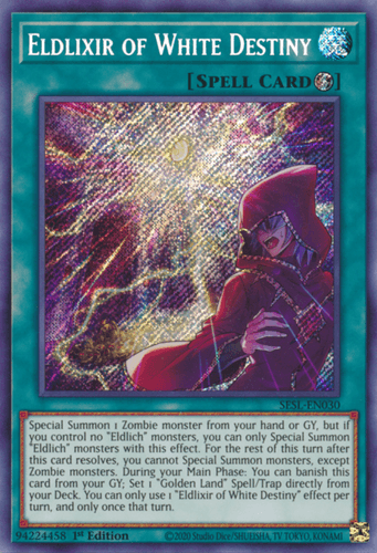 Eldlixir of White Destiny - SESL-EN030 Secret Rare 1st Edition