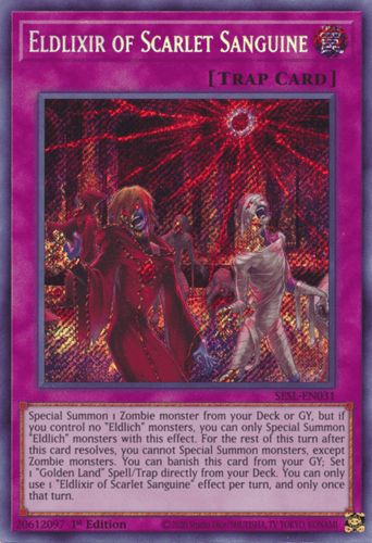 Eldlixir of Scarlet Sanguine - SESL-EN031 Secret Rare 1st Edition