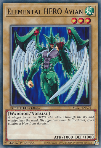Elemental HERO Avian - SGX1-ENA01 Common 1st Edition