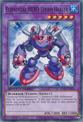 Elemental HERO Steam Healer - SGX1-ENA24 Common 1st Edition