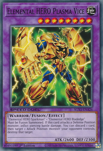 Elemental HERO Plasma Vice - SGX1-ENA26 Common 1st Edition