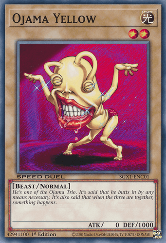 Ojama Yellow - SGX1-ENC01 Common 1st Edition