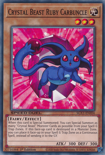 Crystal Beast Ruby Carbuncle - SGX1-ENF04 Common 1st Edition