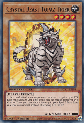 Crystal Beast Topaz Tiger - SGX1-ENF06 Common 1st Edition