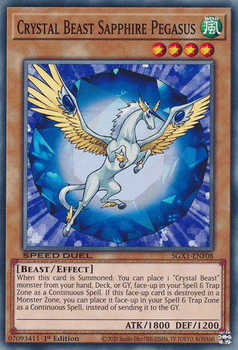 Crystal Beast Sapphire Pegasus - SGX1-ENF08 Common 1st Edition