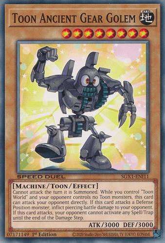 Toon Ancient Gear Golem - SGX1-ENI11 Common 1st Edition