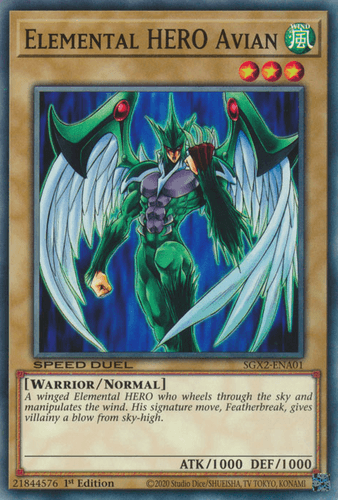 Elemental HERO Avian - SGX2-ENA01 Common 1st Edition
