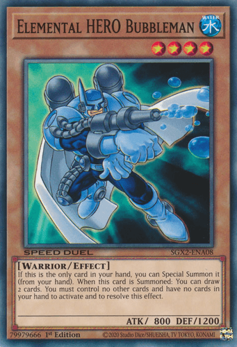 Elemental HERO Bubbleman - SGX2-ENA08 Common 1st Edition