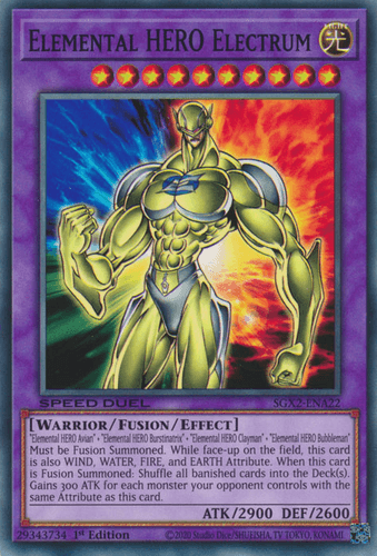 Elemental HERO Electrum - SGX2-ENA22 Common 1st Edition