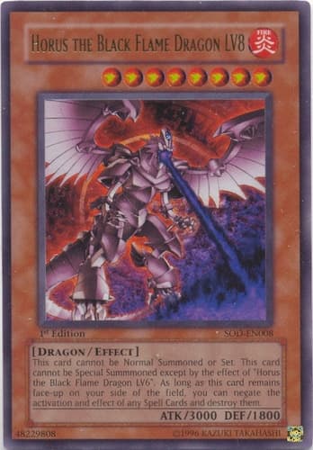 Horus the Black Flame Dragon LV8 - SOD-EN008 Ultra Rare Unlimited