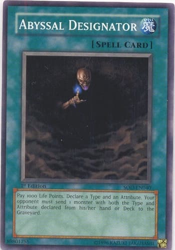 Abyssal Designator - SOD-EN040 Common 1st Edition